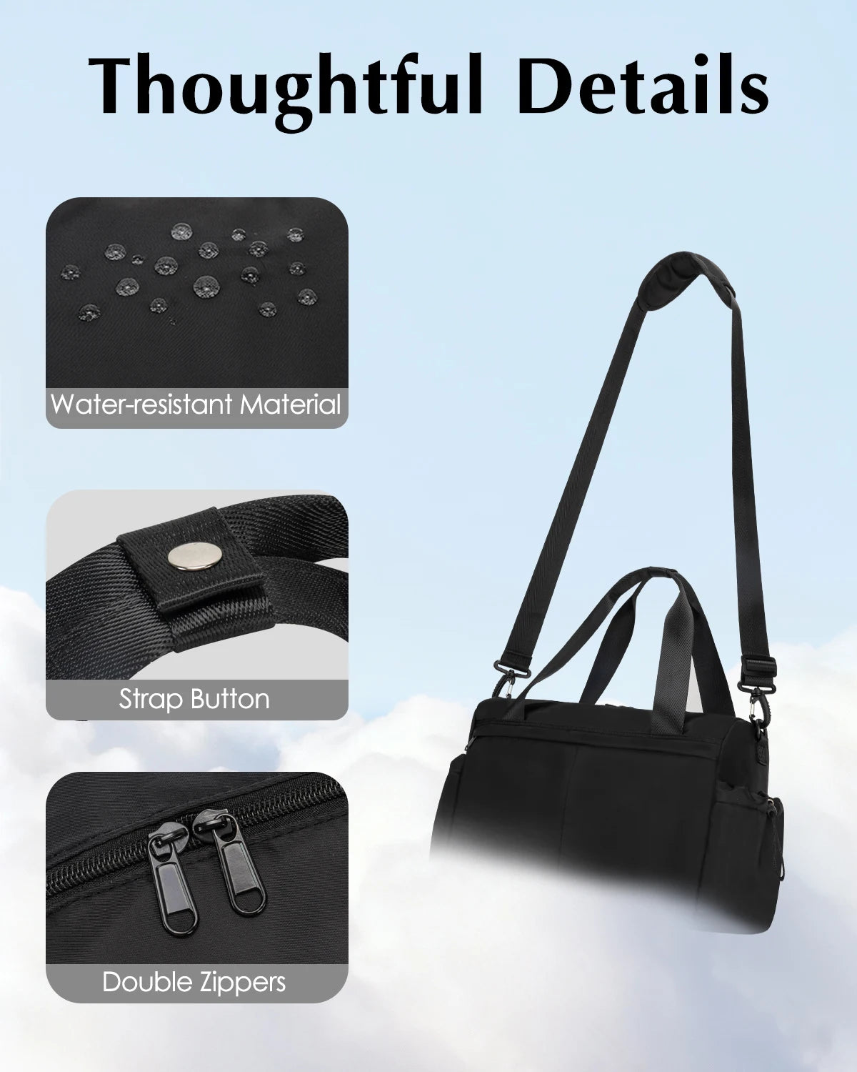 Lightweight Gym Duffle With Yoga Mat Holder And Wet Pocket