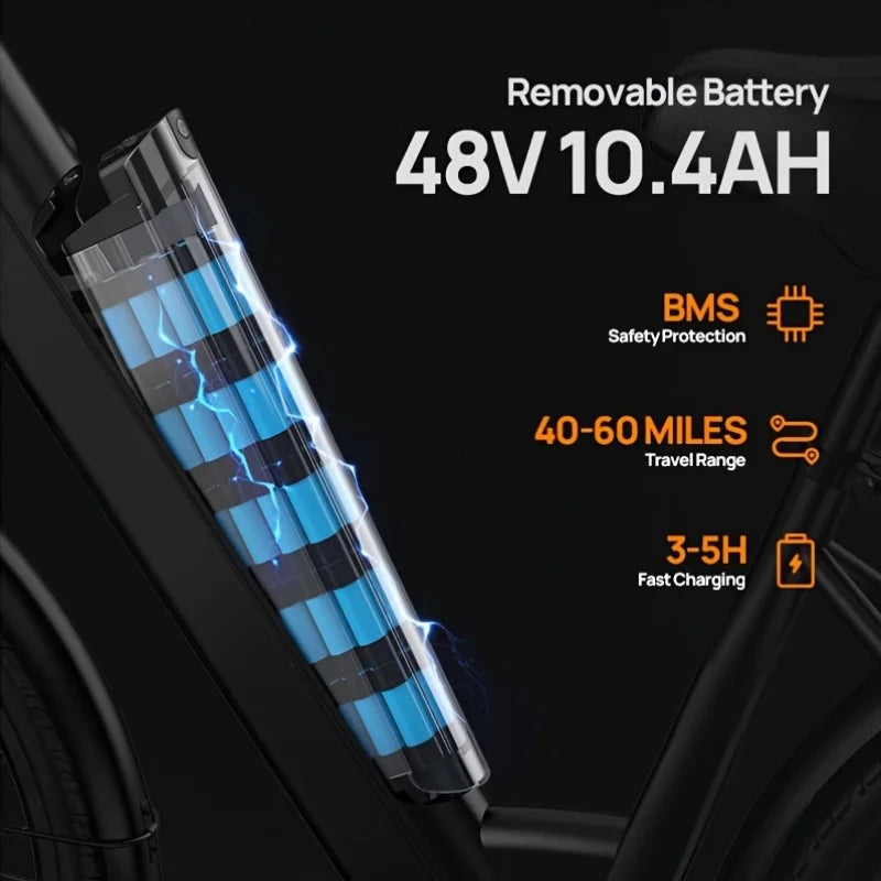 URLIFE E26 Electric Bicycle With Removable Battery And Hydraulic Brakes