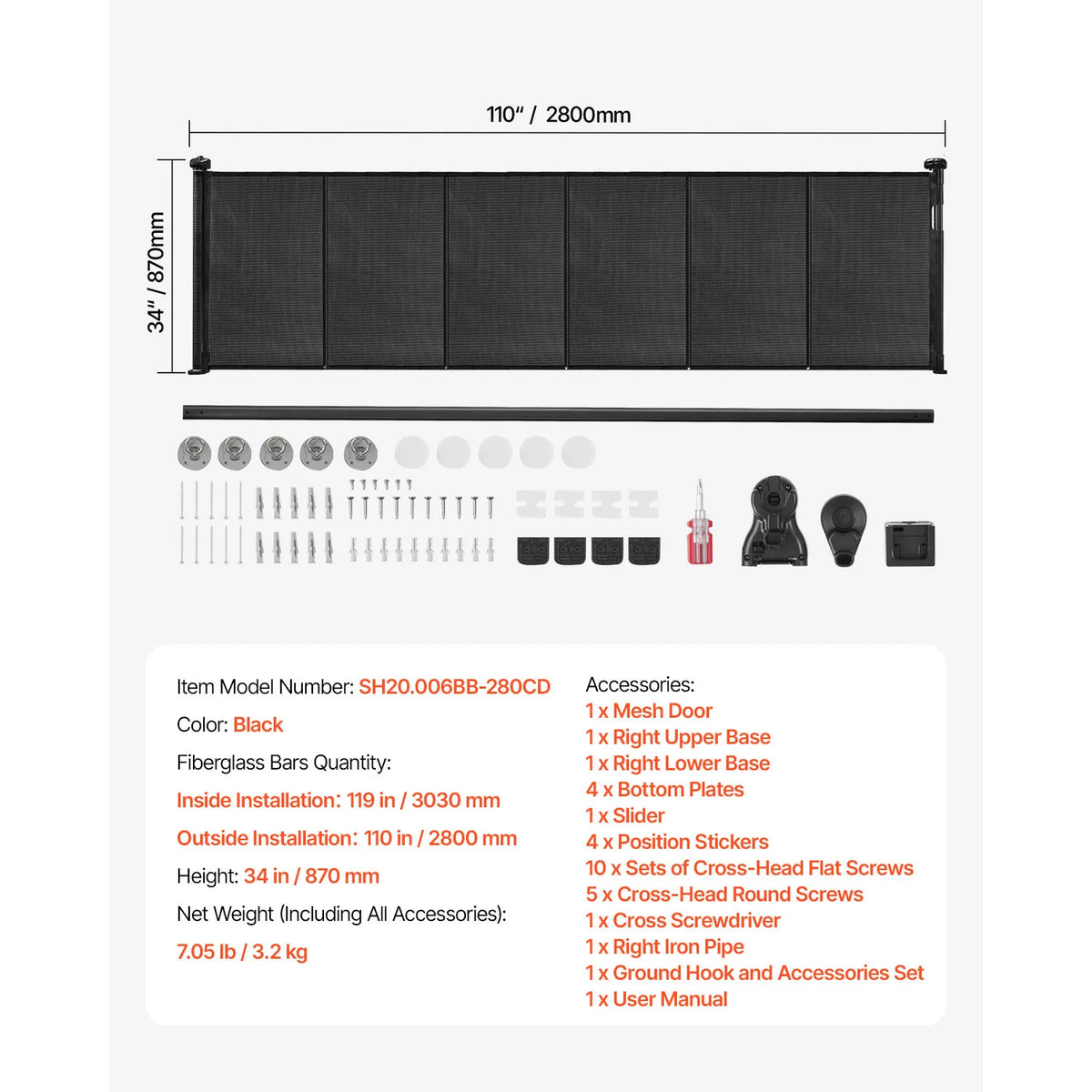 SucceBuy Retractable Baby And Pet Safety Gate For Doorways