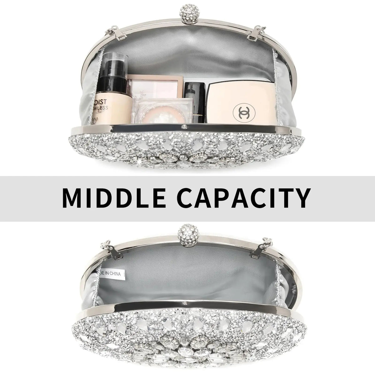 Luxury Sparkling Rhinestone Clutch Handbag For Evening Occasions