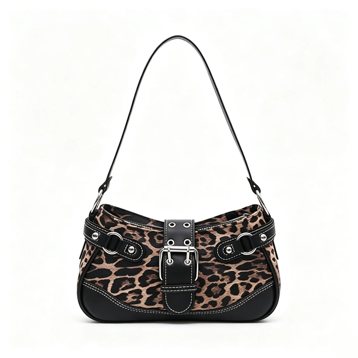 Classic Women Elegant Retro Buckle Nylon Splice Shoulder Bag