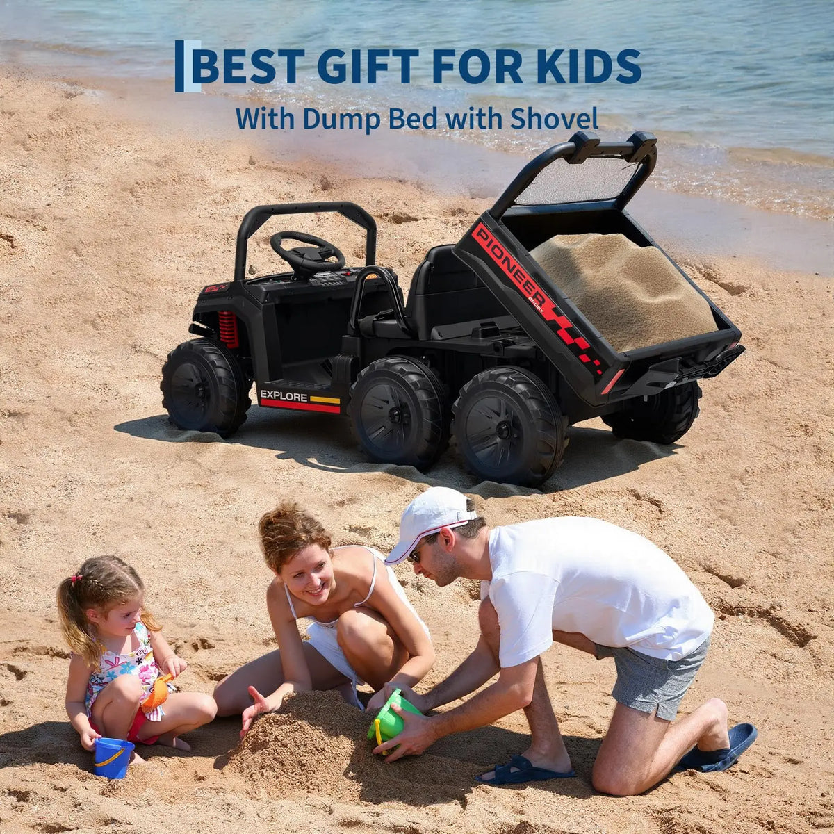 HiMISS 4WD Ride On Dump Truck With Parental Remote Control