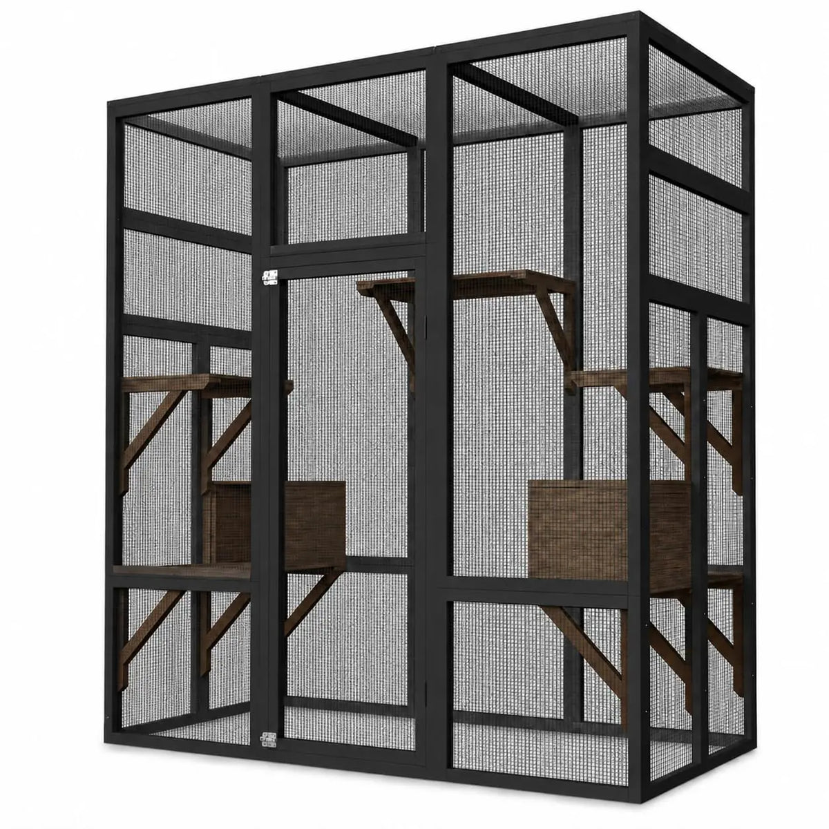 HiMISS Outdoor Wooden Catio Cat Enclosure With Waterproof Cover
