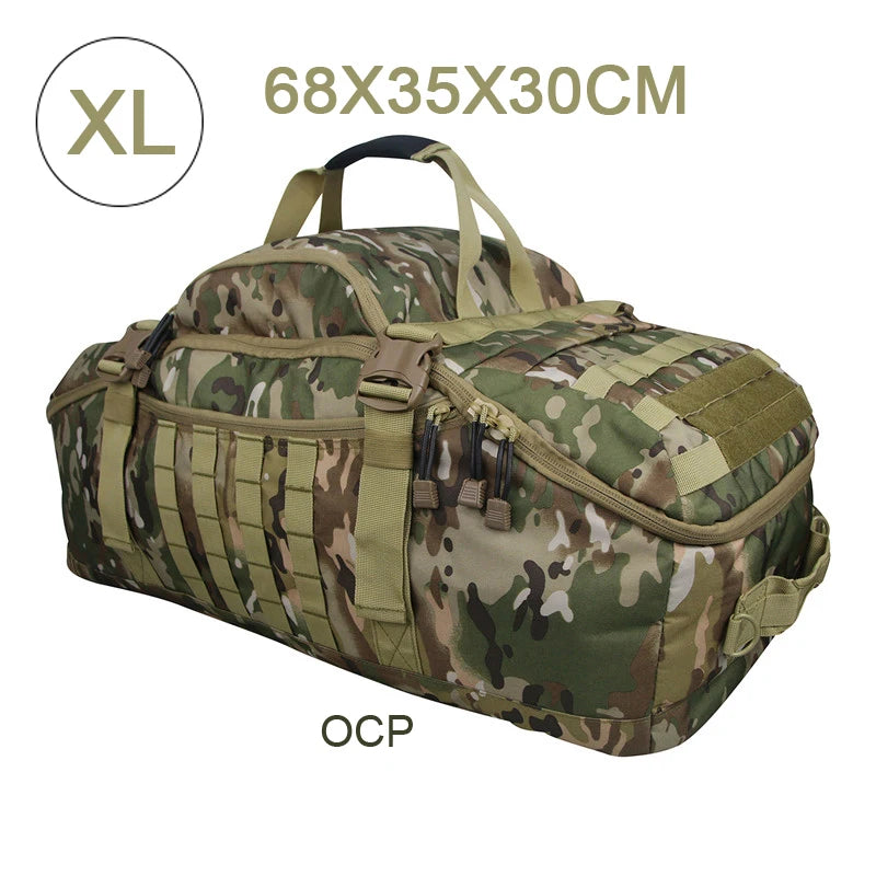 LQARMY Waterproof 3 Way Duffel Bag Large Capacity Travel Tote