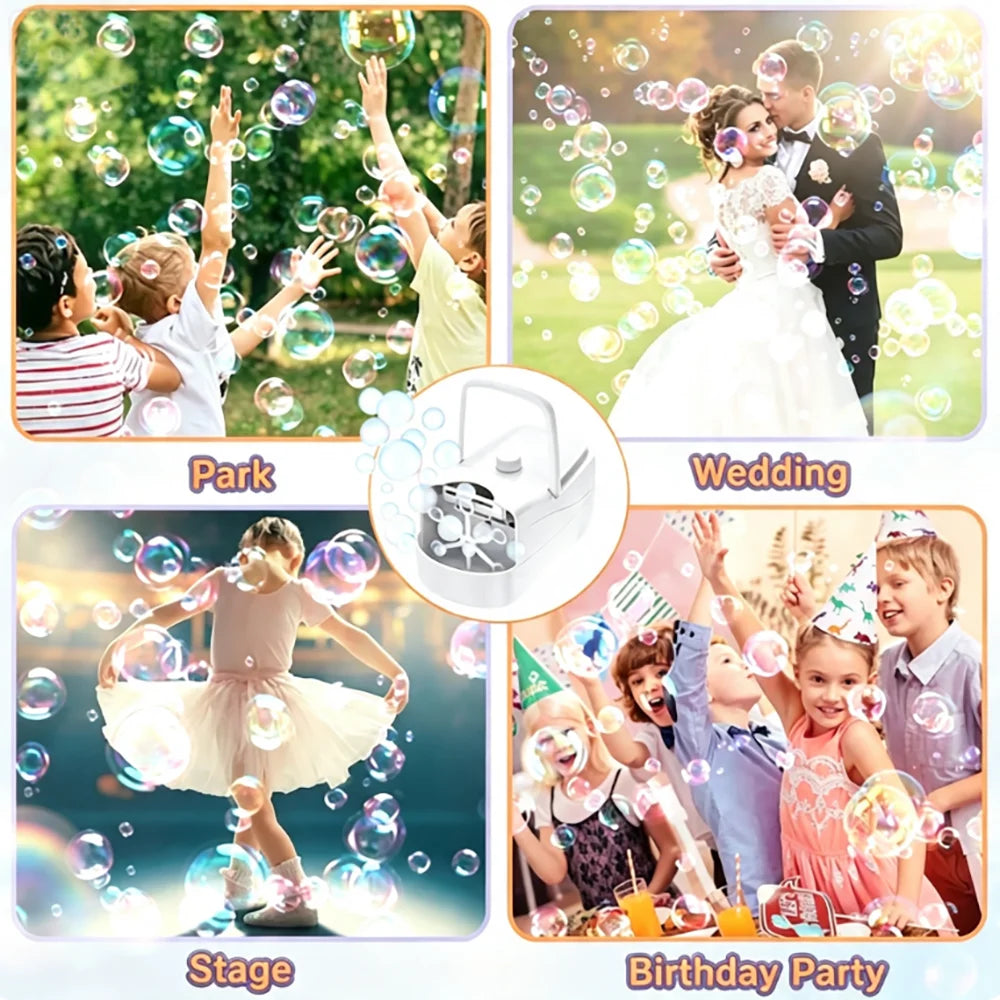 Kids Automatic Bubble Machine Handheld Bubble Blower Toy for Parties