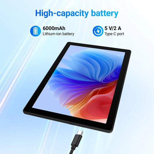 2026 New Model Tablet - 10-inch Android 16, 20GB + 64GB/1TB expandable storage, Face ID | OTG, IPS | 1280*800 | WiFi 6 | BT 5.3 | Tab PC, dual cameras 5MP + 8MP, 6000mAh, supports Widevine L1 (black)
