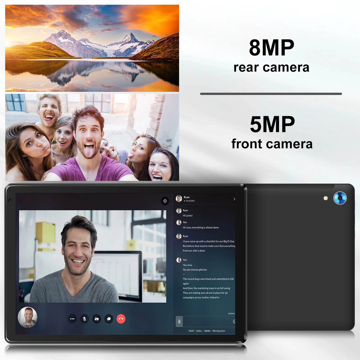 New C107 10.1 Inch IPS Tablet PC Android 15 Octa‑Core Processor 24(4+20)GB Expanded RAM 128GB Storage 1280*800 HD Display 5000mAh Battery 5MP+8MP Dual Cameras WiFi Tablet US Stock