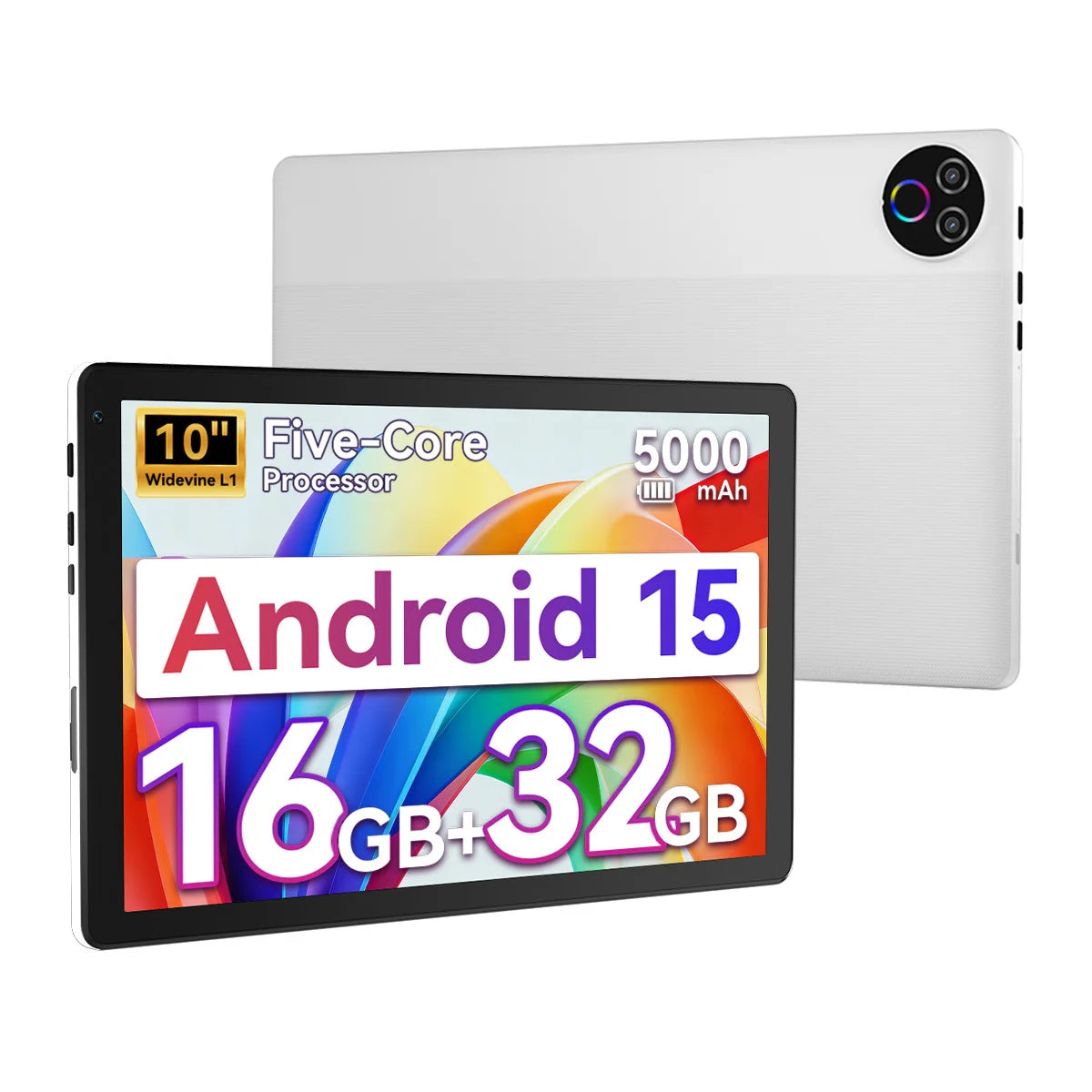 KB1004 10.1 Inch Android 15 Tablet PC Five‑Core A333 CPU 16GB RAM(3+13GB Expand) 32GB ROM 1280*800 IPS Display Widevine L1 5000mAh Dual‑Band WiFi Tablet US Local Warehouse