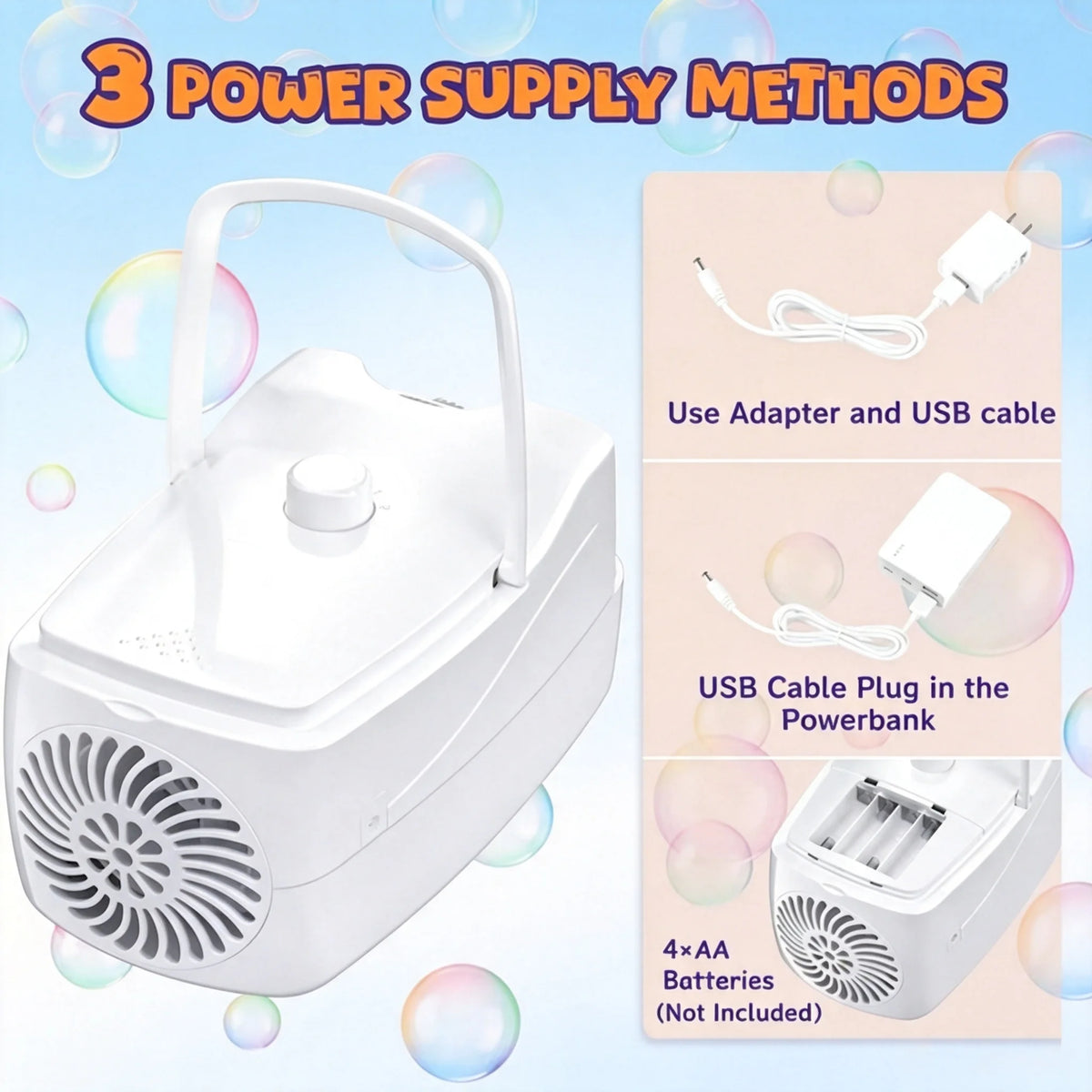 Kids Automatic Bubble Machine Handheld Bubble Blower Toy for Parties