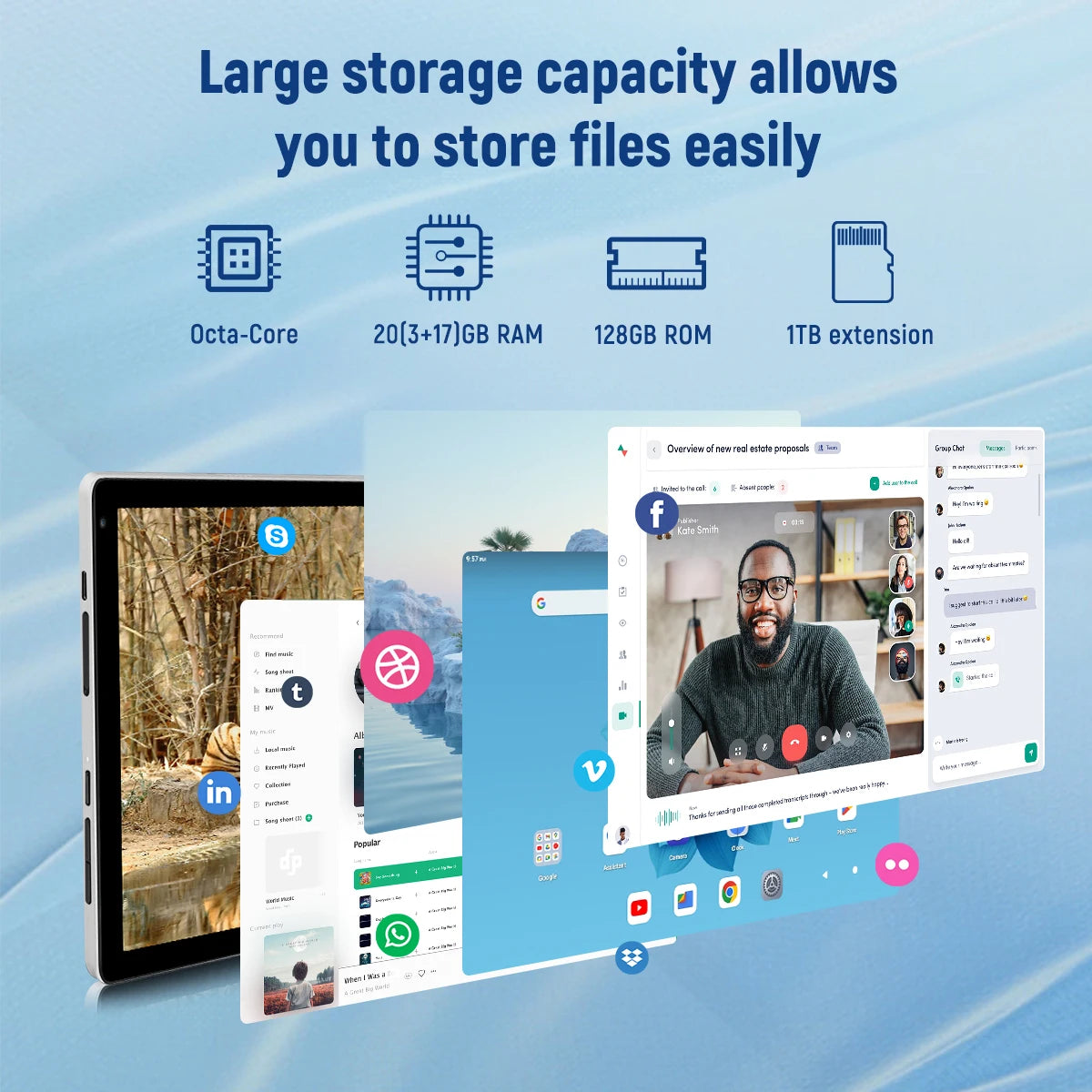 10.4 Inch Tablet PC C12 Octa‑Core A523 Android 15 20GB(3+17GB) RAM 64GB ROM Widevine L1 5000mAh Dual Camera OTG WiFi BT5.4 US Local Warehouse