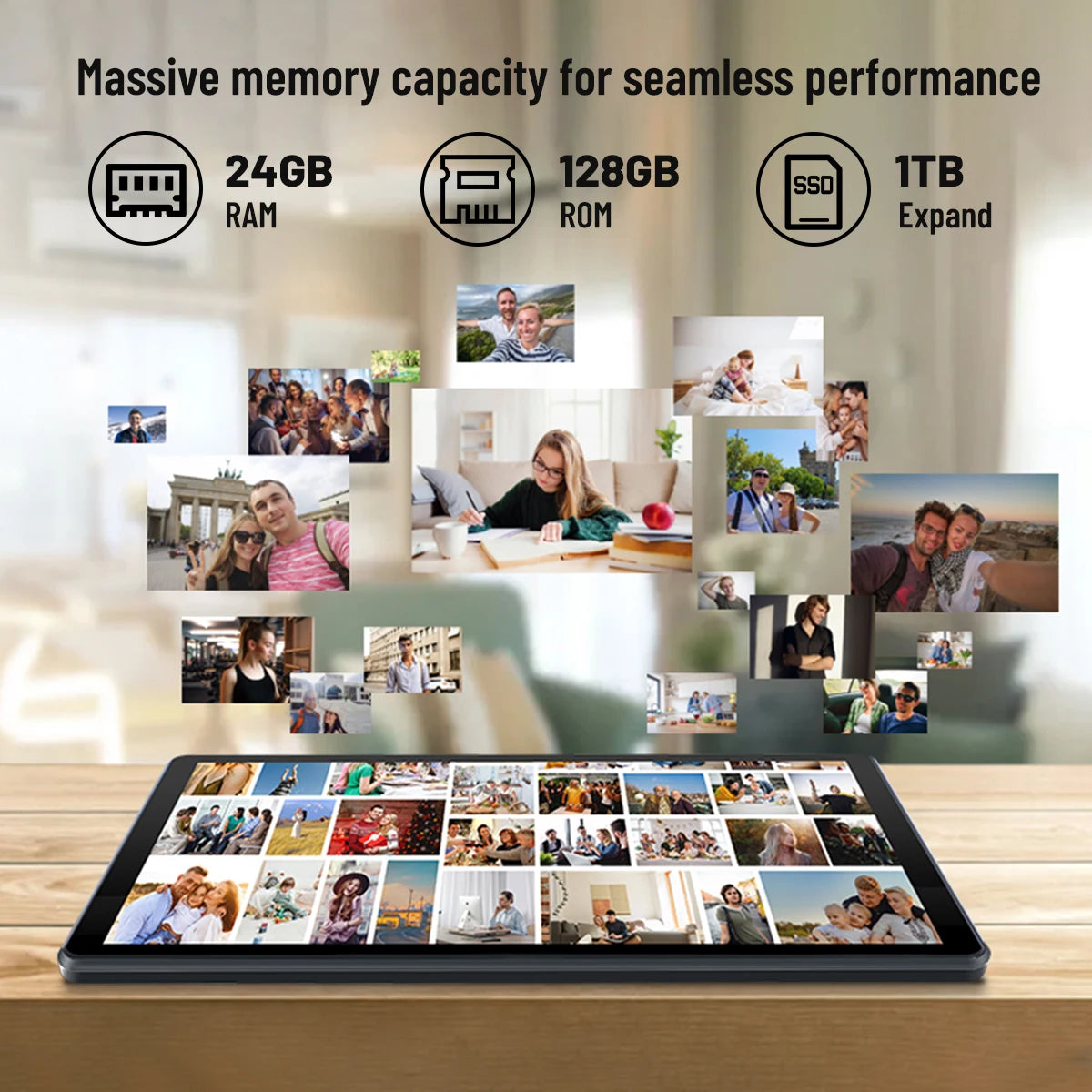 New C107 10.1 Inch IPS Tablet PC Android 15 Octa‑Core Processor 24(4+20)GB Expanded RAM 128GB Storage 1280*800 HD Display 5000mAh Battery 5MP+8MP Dual Cameras WiFi Tablet US Stock