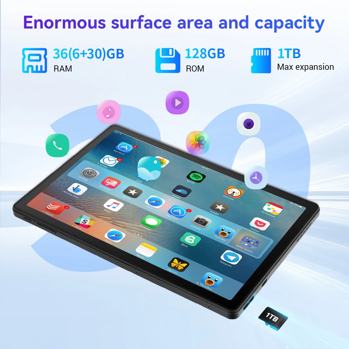 10.1 Inch Tablet PC G13L Octa‑Core A733 Android 16 36GB(6+30GB) RAM 128GB ROM 1280*800 HD 6800mAh WiFi6 With Keyboard Mouse Stylus Earphone Case US Local Warehouse