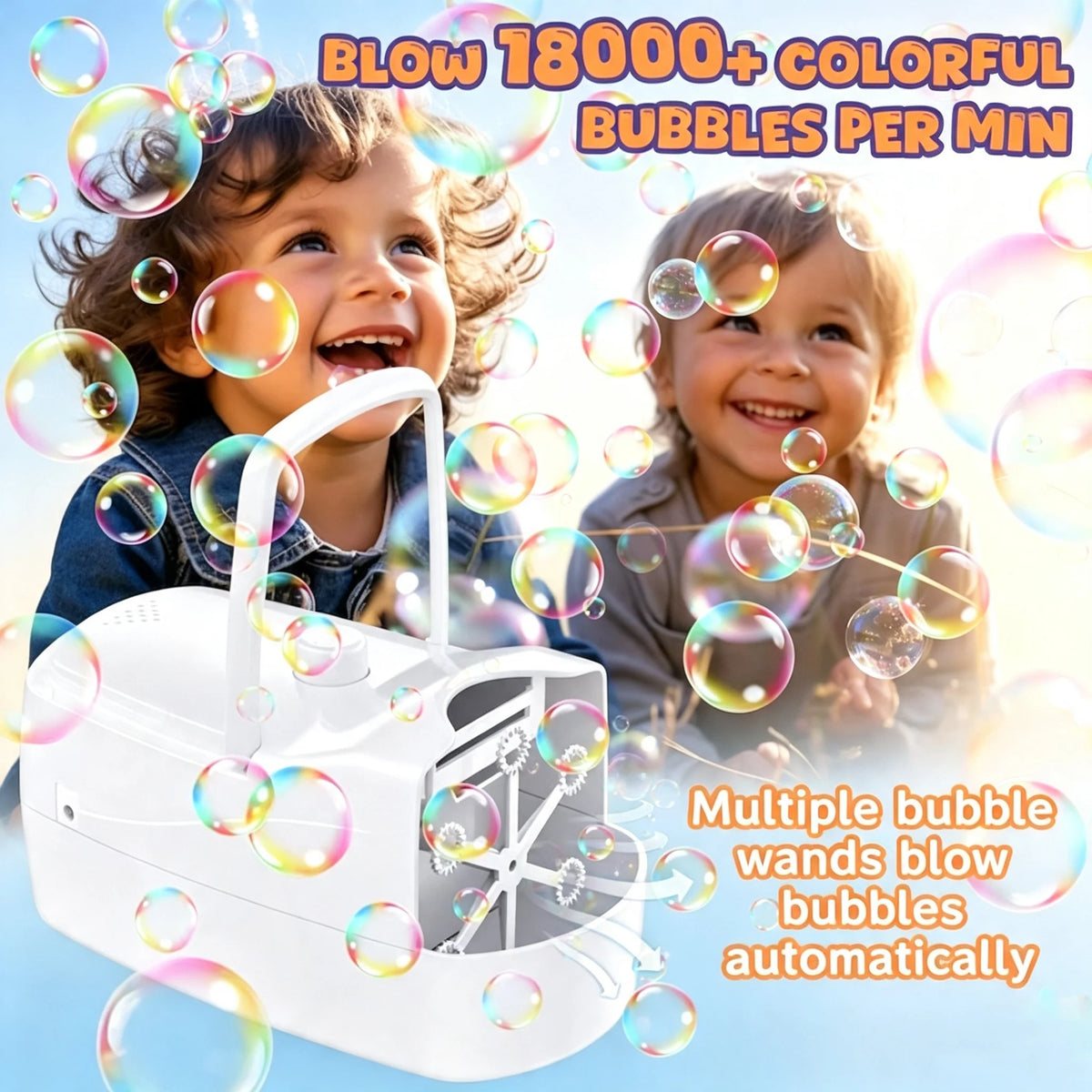Kids Automatic Bubble Machine Handheld Bubble Blower Toy for Parties