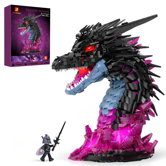 JMBricklayer Shadow Dragon Head Building Set With LED Lights
