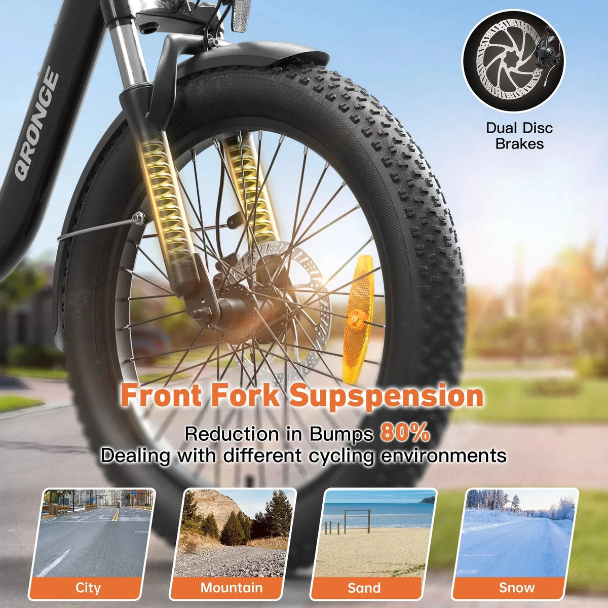 Qronge Mirage 1000W Removable Folding Electric Bike