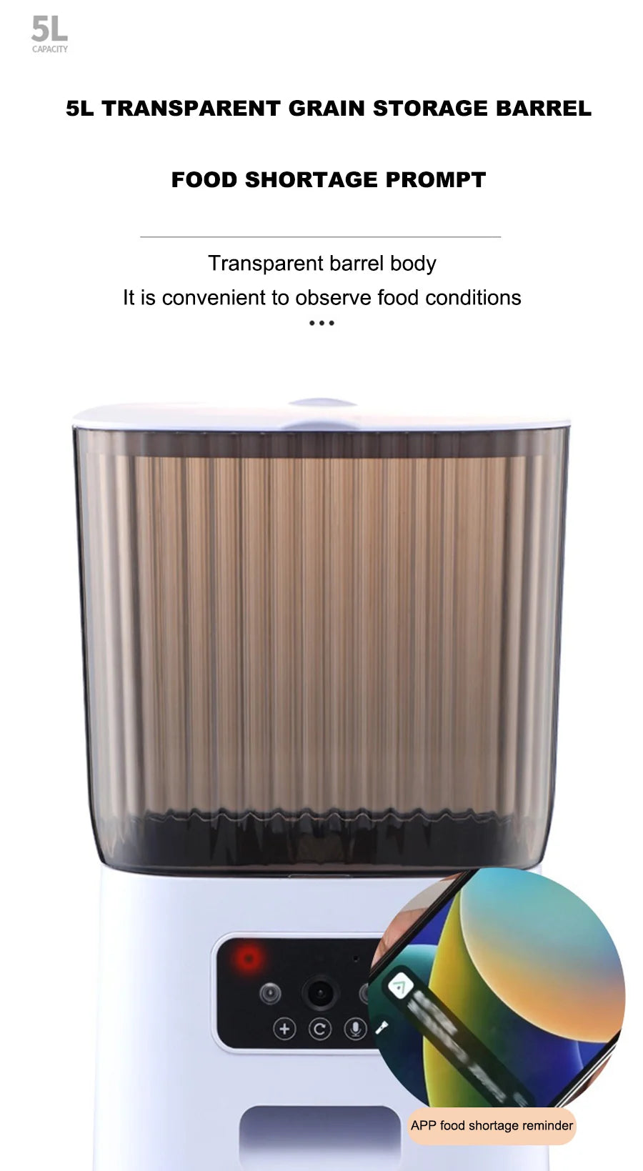 Smart Automatic Pet Food Dispenser With Timer And App Control
