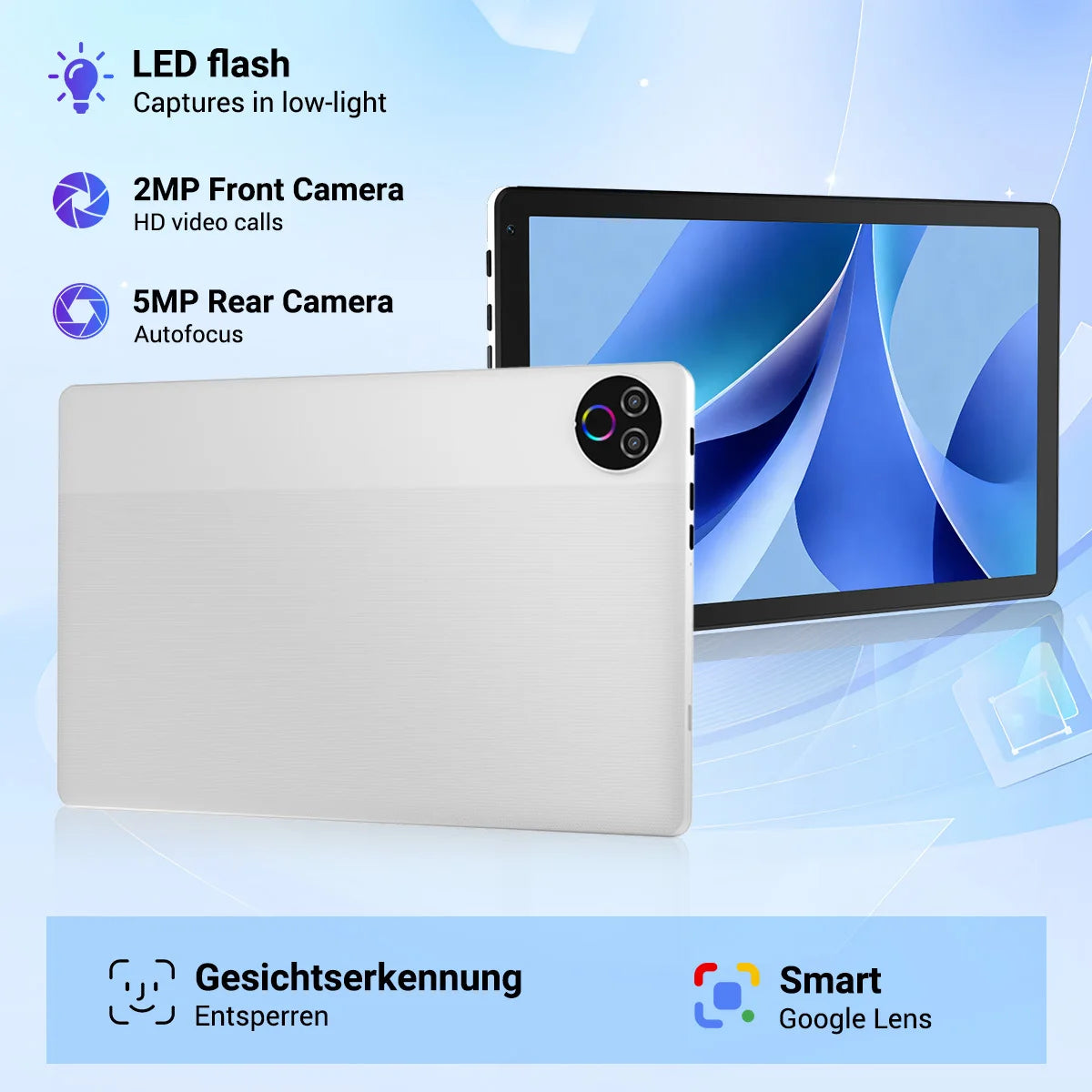 KB1004 10.1 Inch Android 15 Tablet PC Five‑Core A333 CPU 16GB RAM(3+13GB Expand) 32GB ROM 1280*800 IPS Display Widevine L1 5000mAh Dual‑Band WiFi Tablet US Local Warehouse
