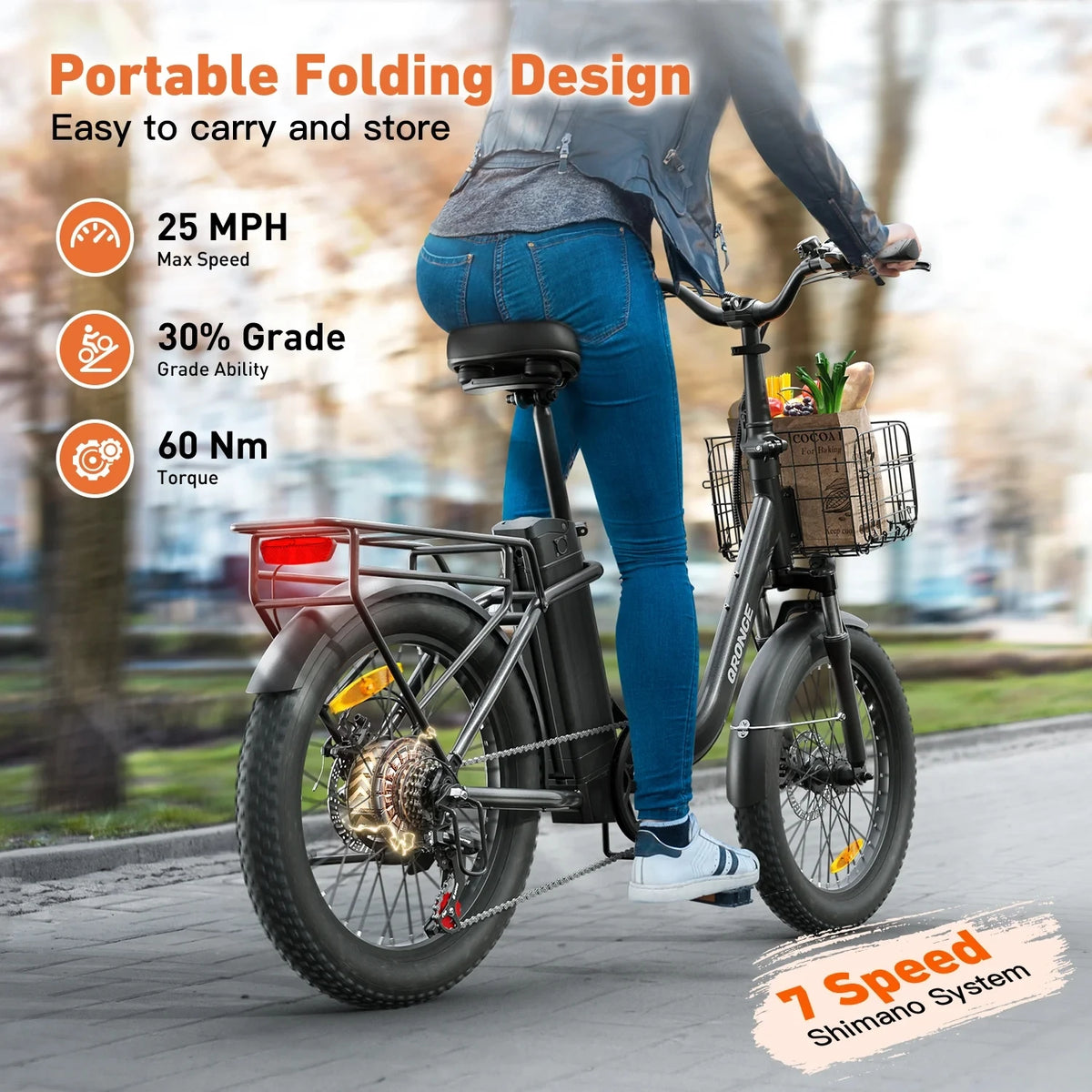 Qronge Mirage 1000W Removable Folding Electric Bike