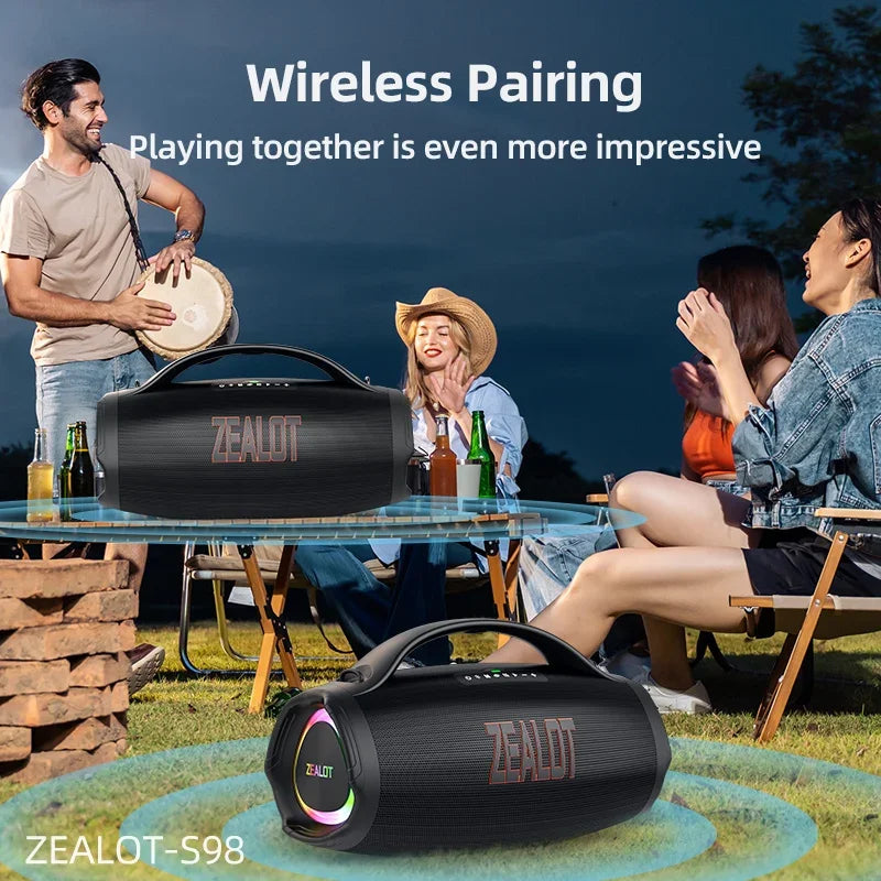 Zealot Portable Bluetooth Speaker 160W Wireless Waterproof Outdoor Audio