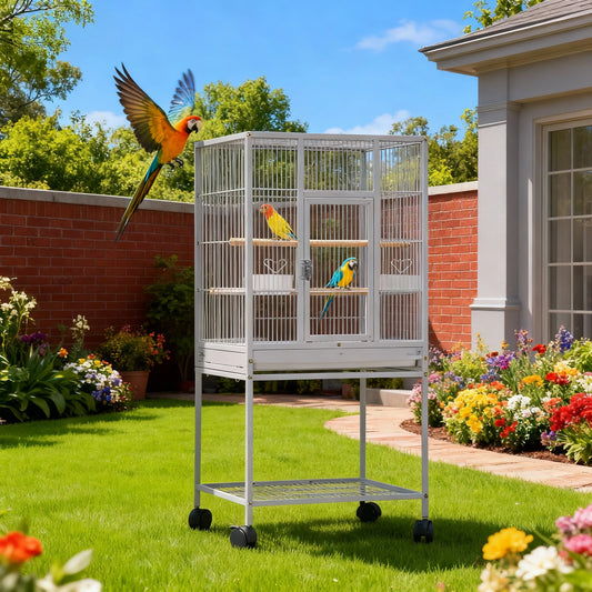 Multi Level Metal Small Pet Cage With Wheels And Tray