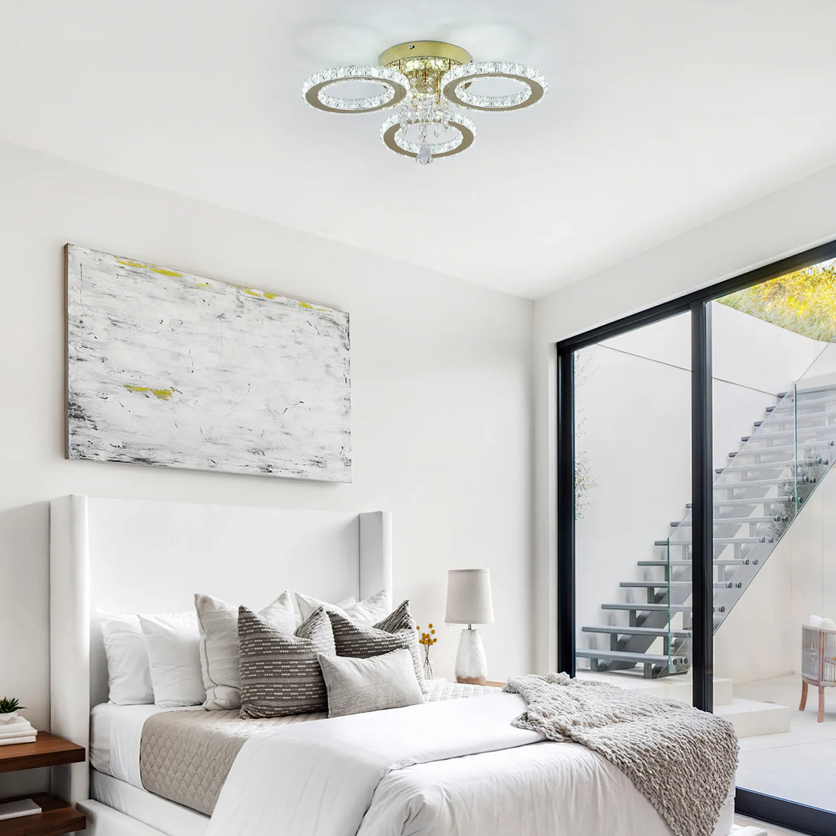 Vetrulus Modern Crystal Stainless Steel Ceiling Chandelier LED