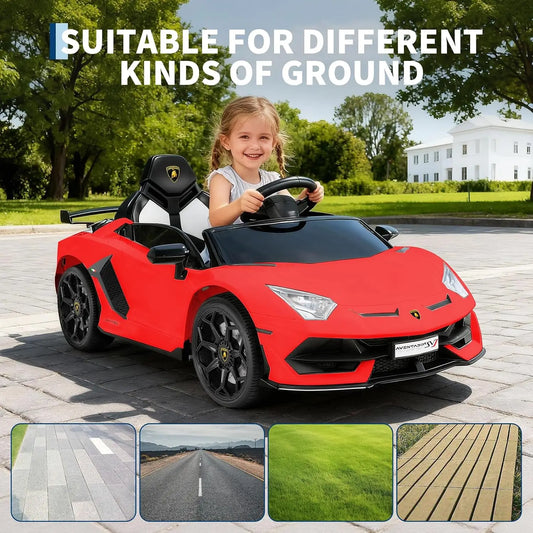 12V Kids Electric 4 Wheel Drive Off-Road Toy Rechargable Battery Car Parent Remote + Kid Pedal Dual Control, Bluetooth/AUX/TF/USB Audio Dual 25W Motors, 1-2H Playtime Offroad Vehicle Adult Toy Gift for Kids