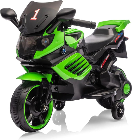 HiMISS Kids Electric Ride On Motorcycle With Training Wheels