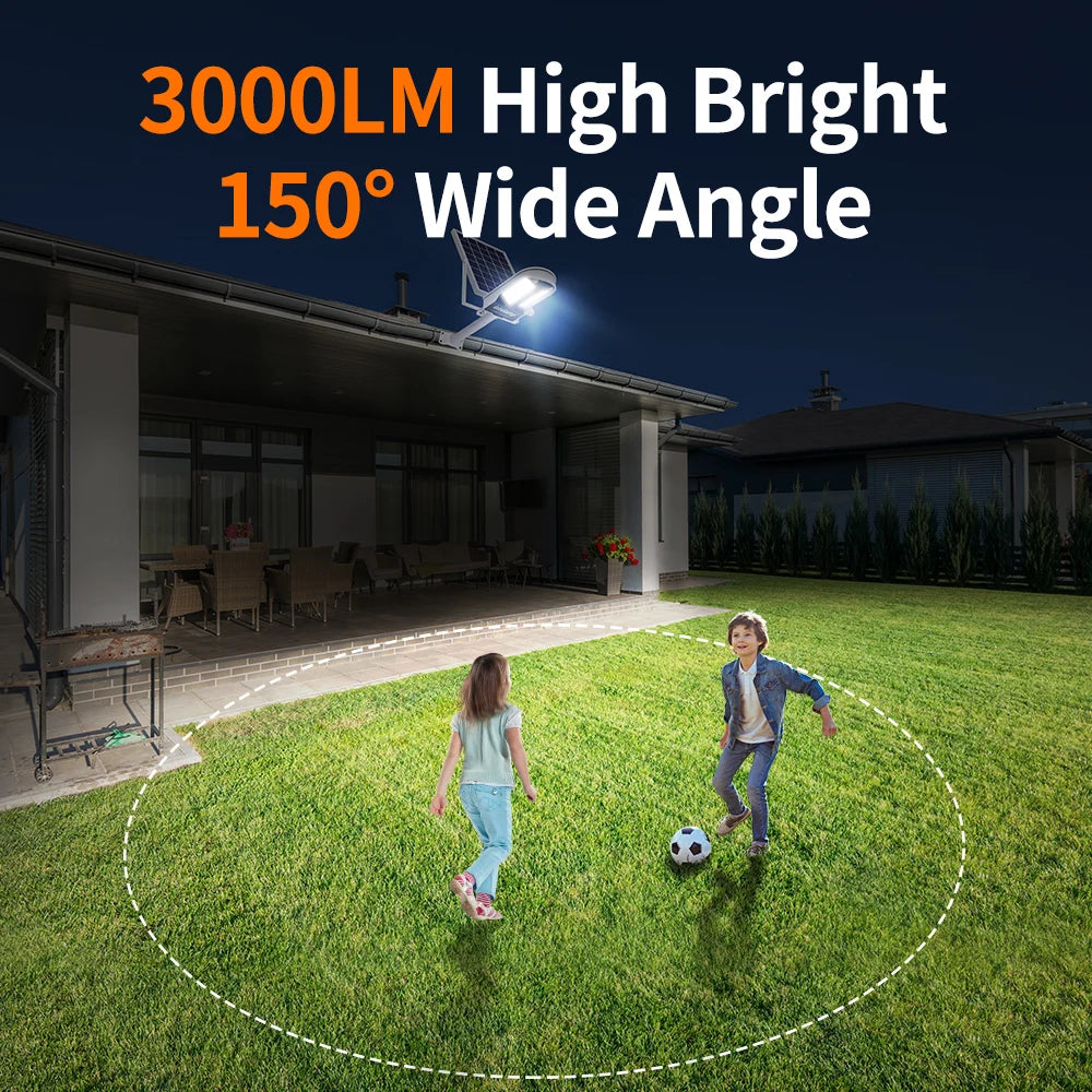 Intelamp Long Battery Life 12500mAh Solar Street Lights Outdoor With Super Large Solar Panel For Garden Street Path Pole Mounted