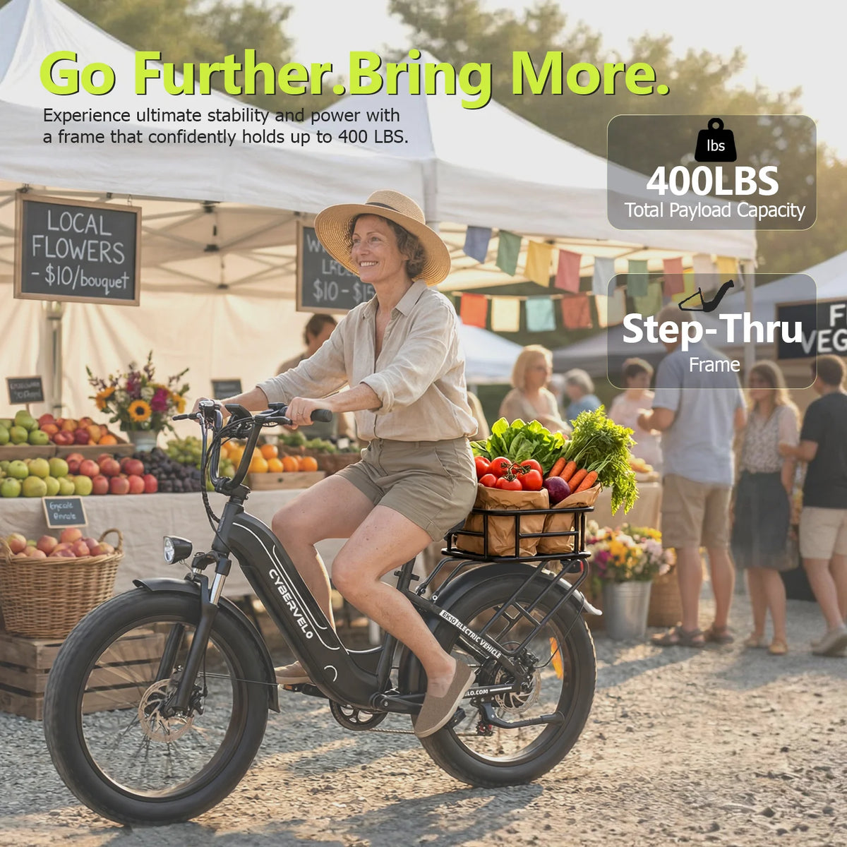 Lionland 1000W Fat Tire Electric Bike With 48V Removable Battery