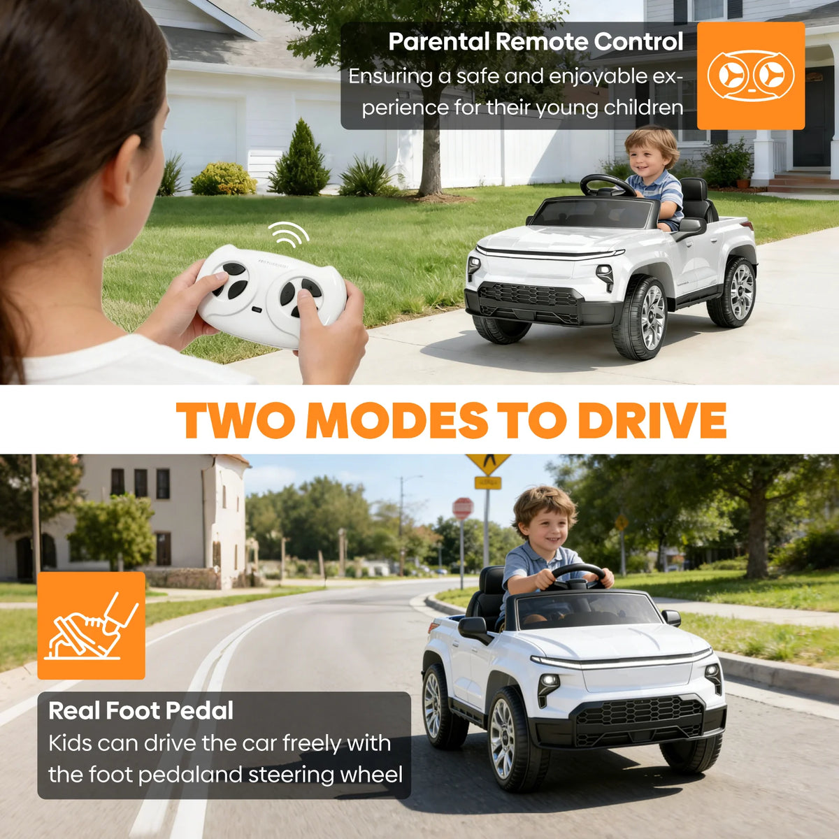 24V Ride On Toys, Licensed Chevrolet Silverado LT Trail Boss Ride-On Truck, 2-Seater Electric Car for Kids with Remote Control, Safety Belt, Truck Bed Storage, LED Lights & Music