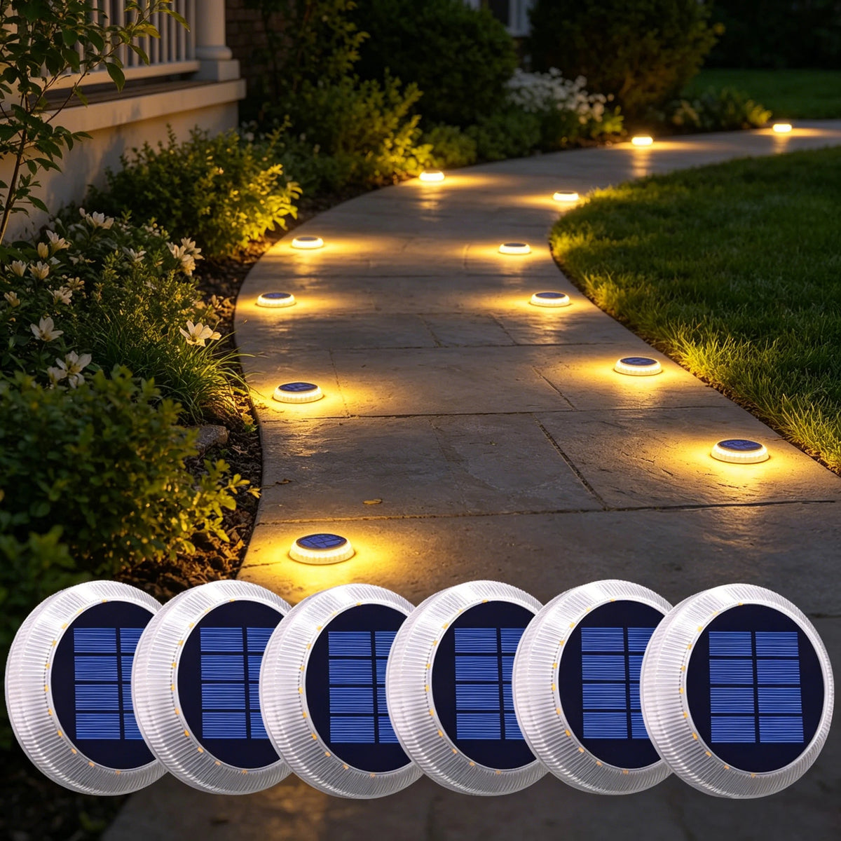 Solar Deck Lights IP68 Waterproof Automatic On Off Step Lighting