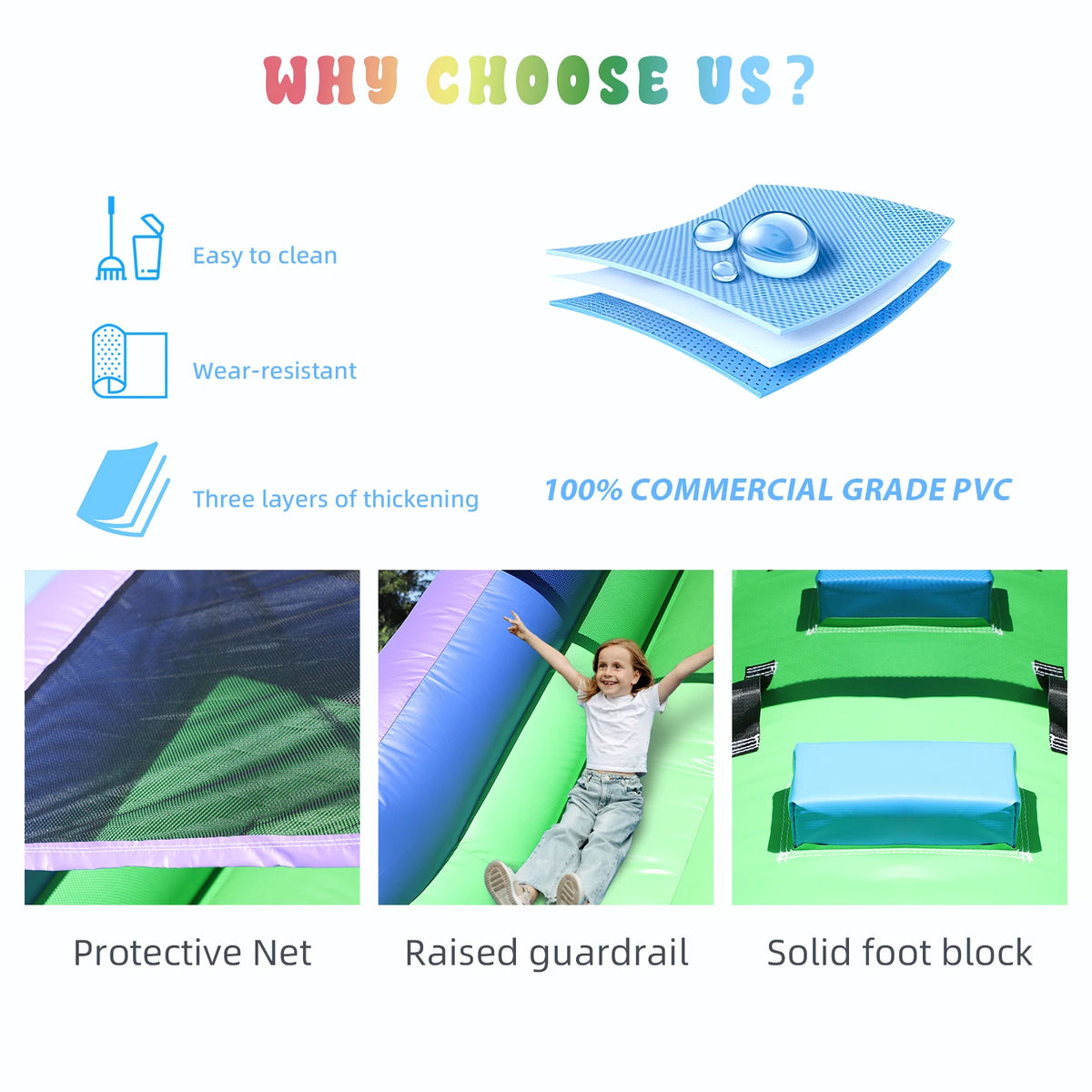 RTS Inflatable Commercial Water Slide Bounce House With Air Blower