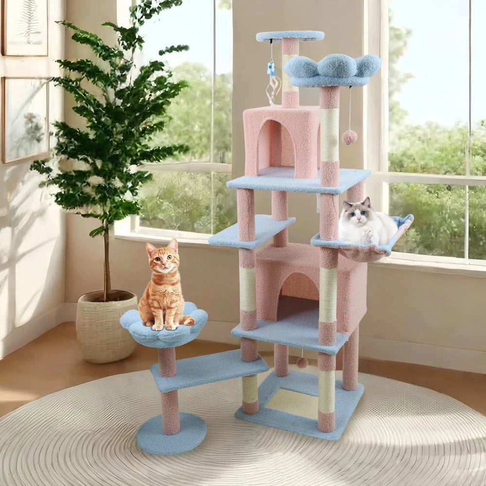 Multi Level Cat Tree With Cozy Condo And Soft Hammock