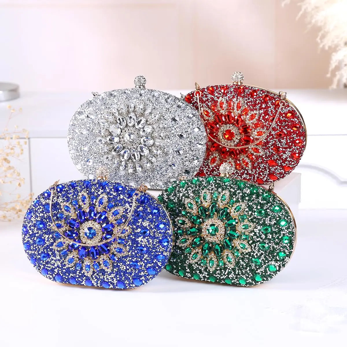 Luxury Sparkling Rhinestone Clutch Handbag For Evening Occasions