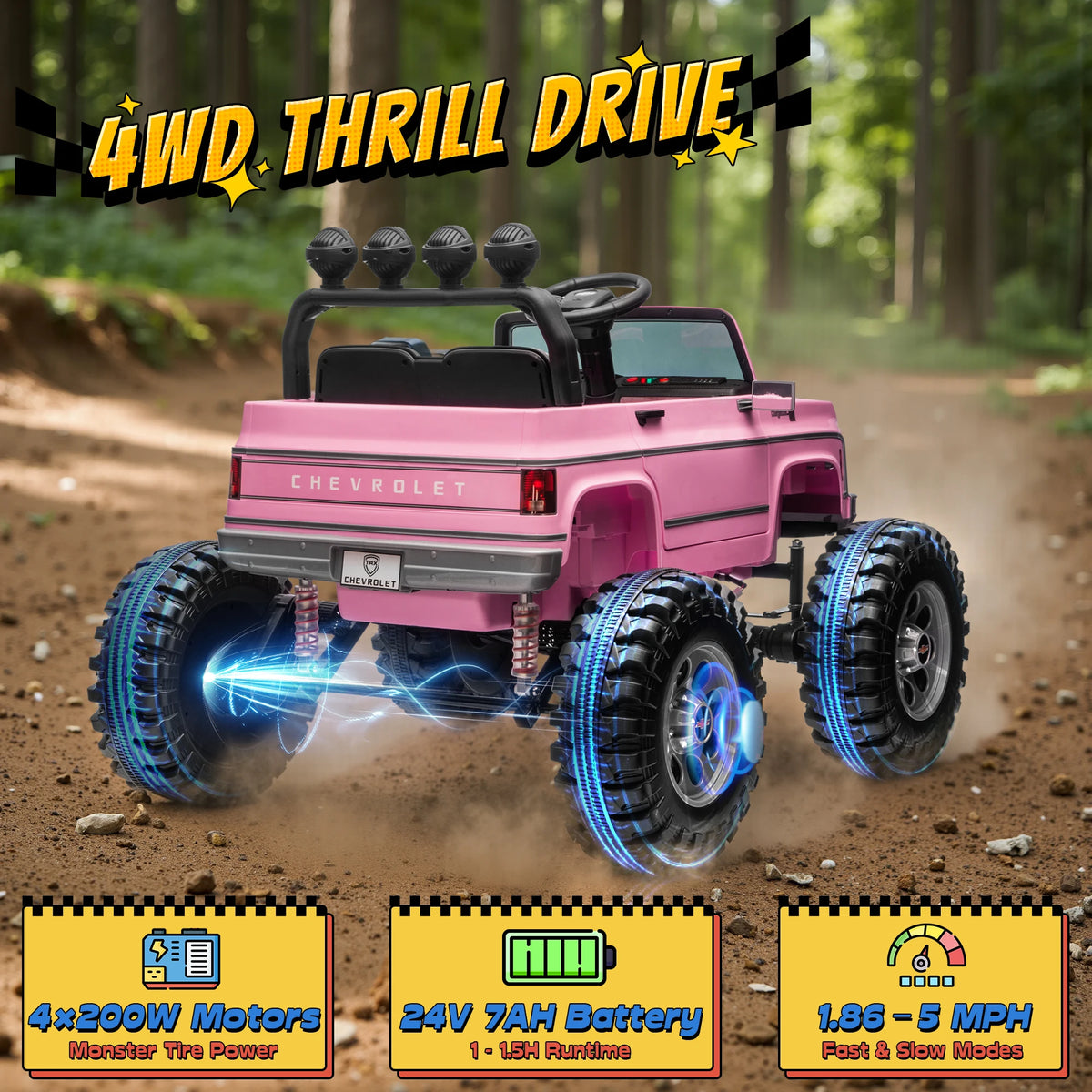 JOYRACER Licensed Chevrolet Cheyenne Electric Ride On Car