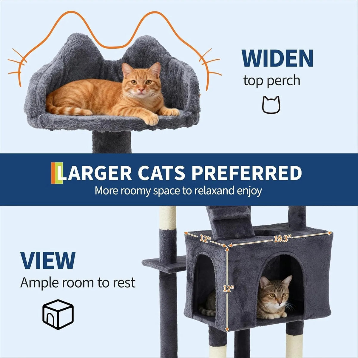 Premium Multi Level Cat Tree With Sisal Scratching Posts