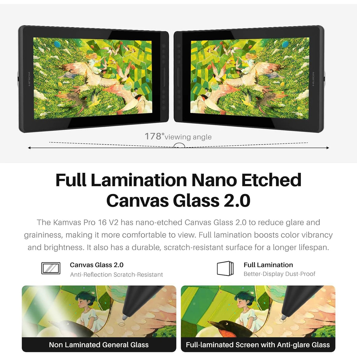 Huion Kamvas Pro Graphics Drawing Tablet With Integrated Touch Bar