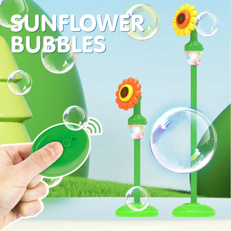 Electric Street Lamp Soap Bubble Machine Maker Automatic Sunflower Bubble Gun Outdoor Games for for Wedding Birthday Party Toys