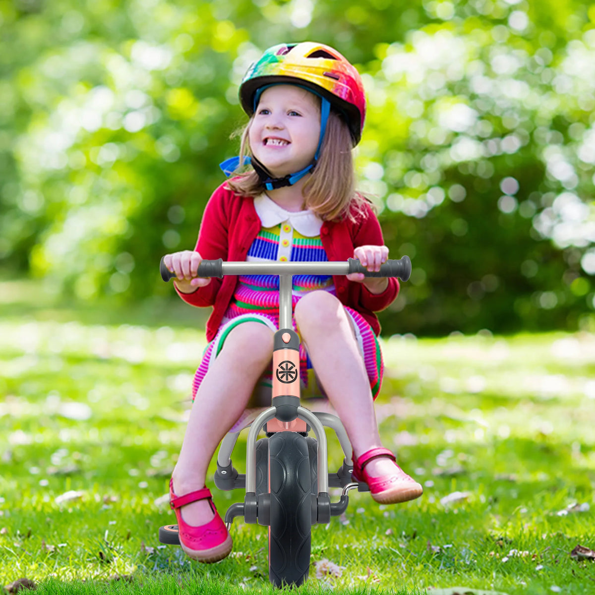4 in 1 Toddler Tricycle & Balance Bike, Kids Ride On Toy with Detachable Pedals, Adjustable Seat, Indoor Outdoor Baby Trike for Boys Girls 1-4 Years Old, Birthday Gift