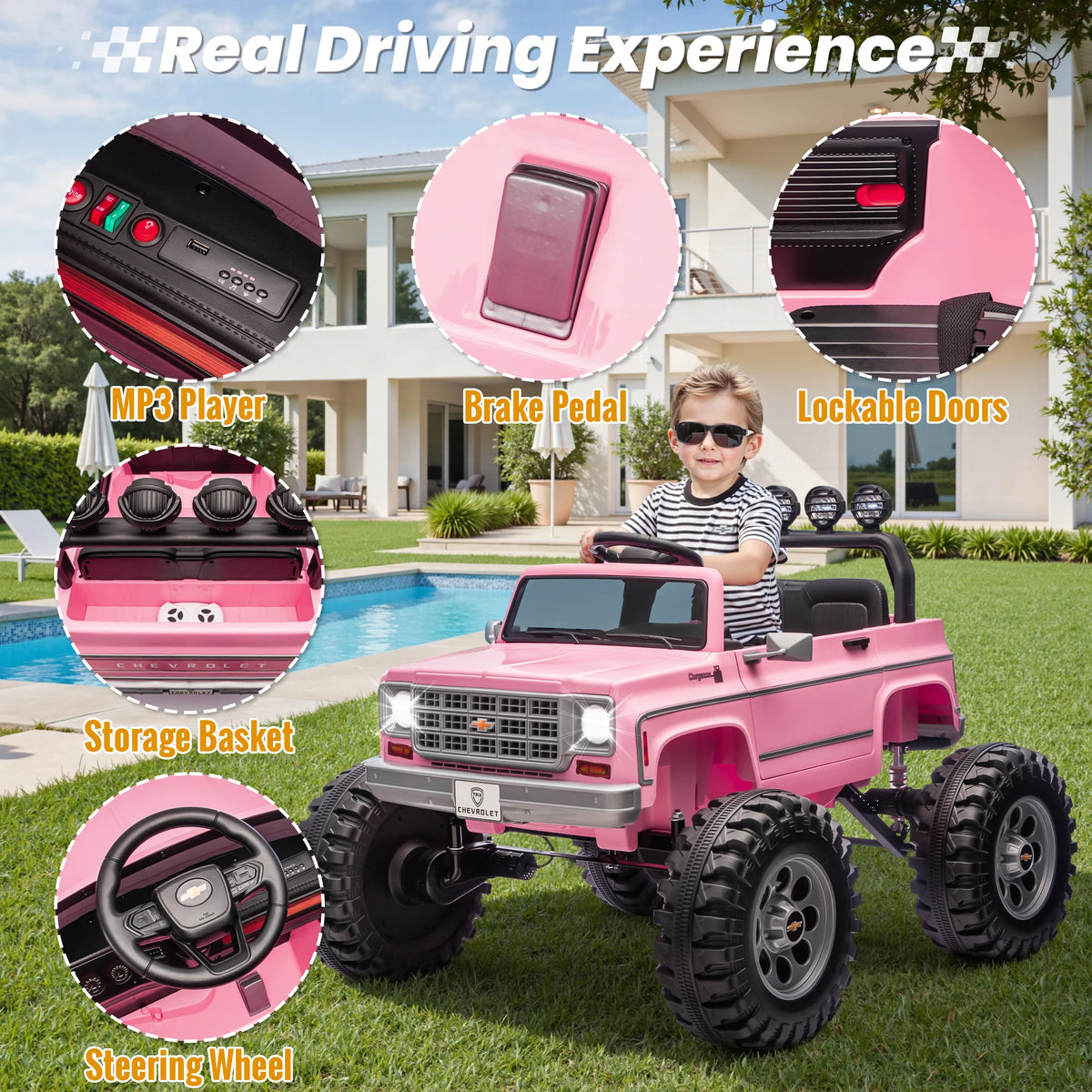 JOYRACER Licensed Chevrolet Cheyenne Electric Ride On Car