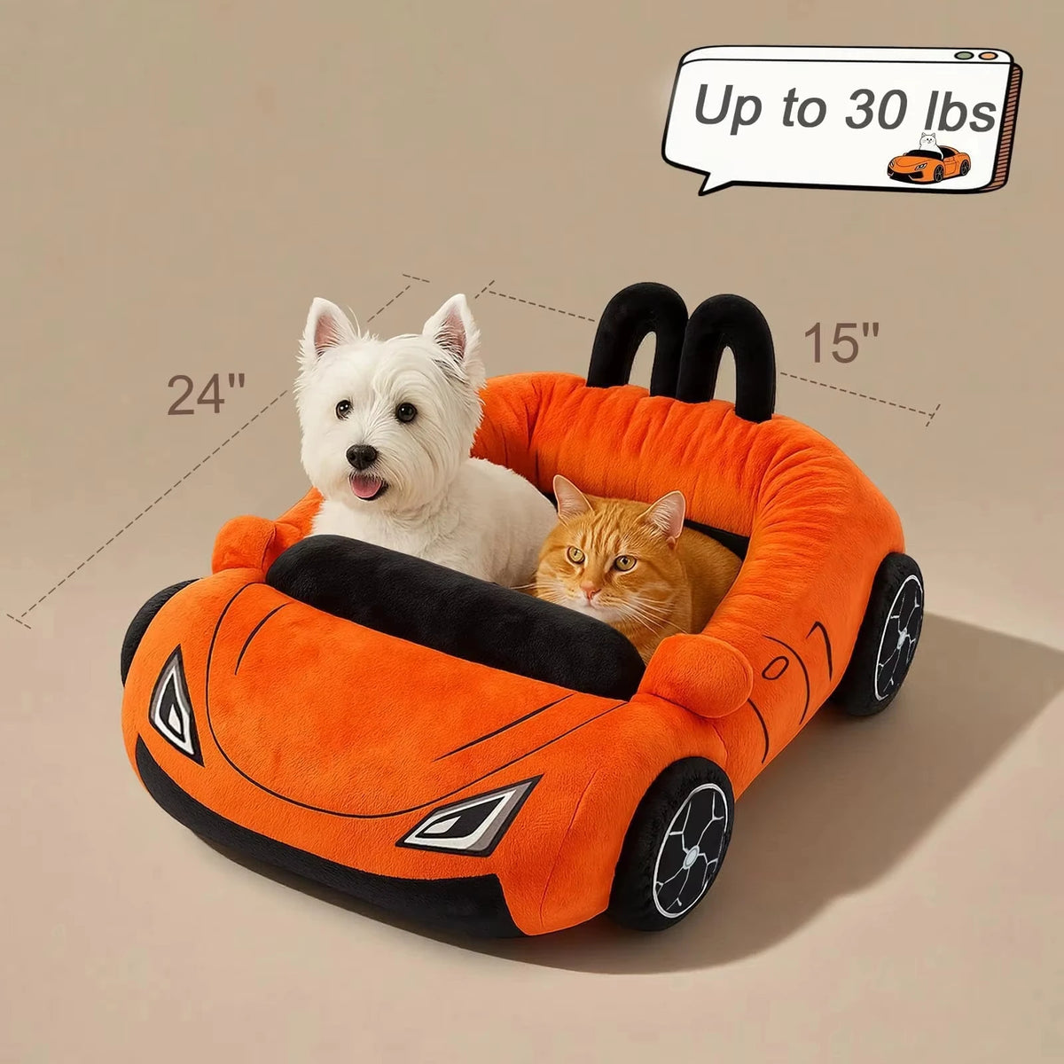 CWV Coral Fleece Supercar Cat Bed With Pillow Cover