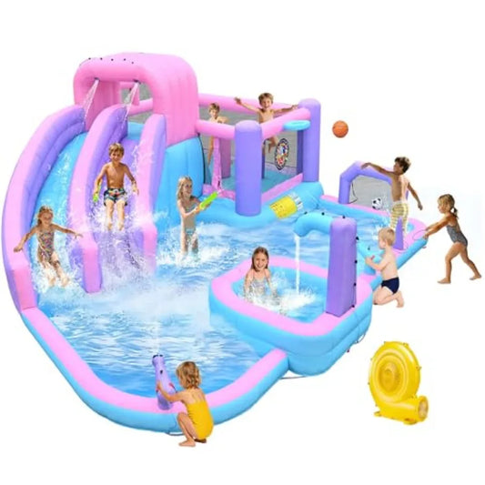 OLOEY Ten In One Inflatable Water Slide With Dual Slides