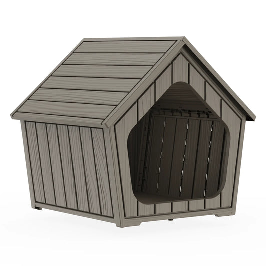 Waterproof Plastic Gable Roof Outdoor Pet House And Kennel