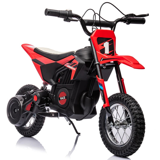 24V 7Ah Kids Ride on Motorcycle,13.6MPH Fast Speed Electric Battery-Powered Off-Road Motocross with 250W Strong Motor,Disc Brake