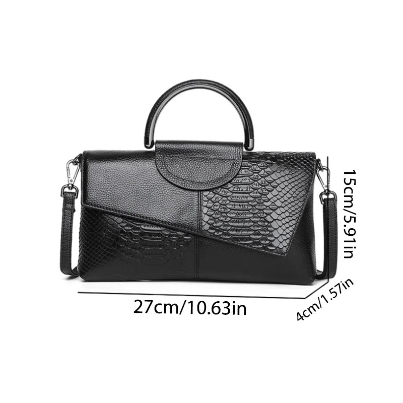 Womens Crocodile Pattern Elegant Messenger Shoulder Crossbody Bag