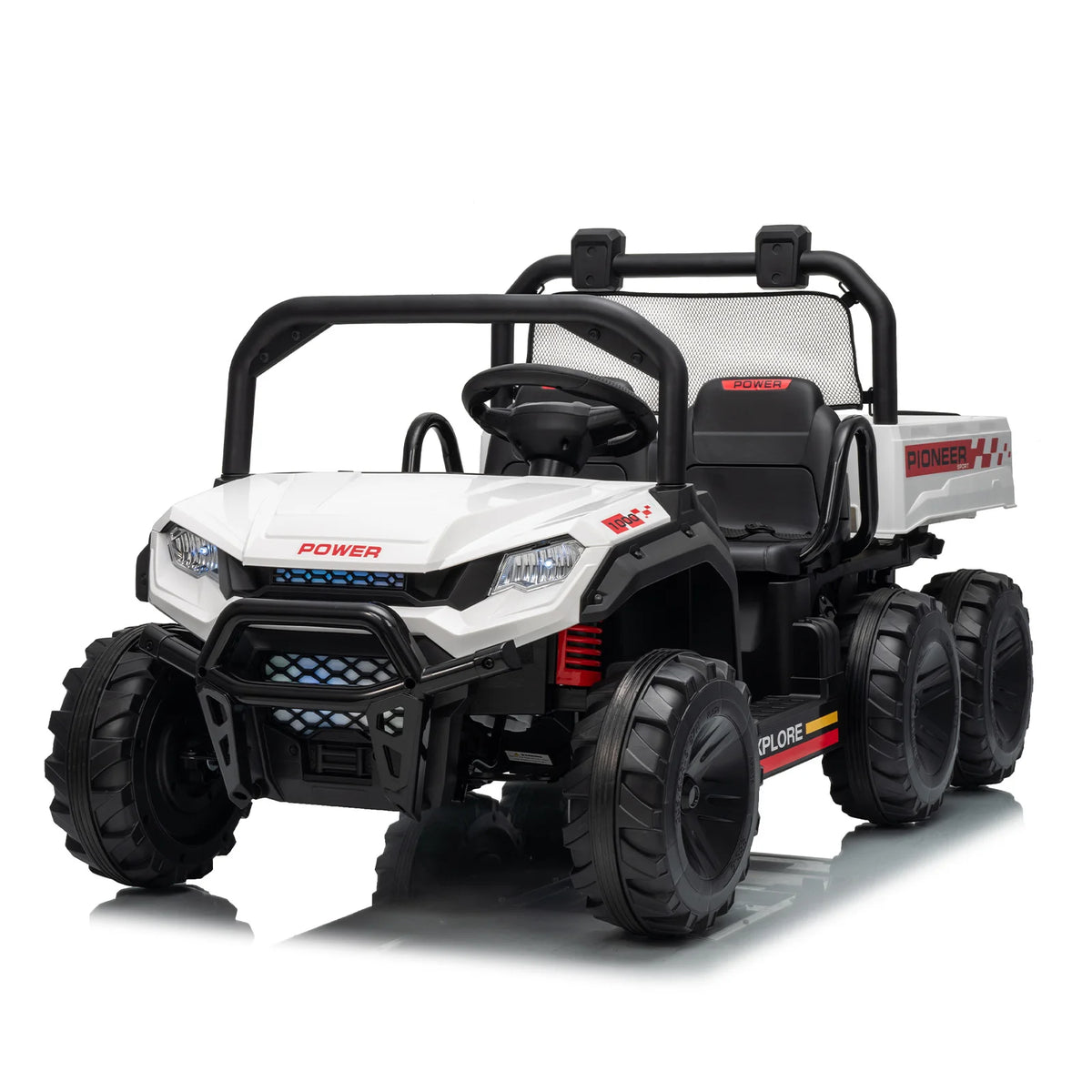 24V 4WD 2 Seater Kids Ride On Dump Truck with Remote Control, 3 Speed Adjustable, Functional Dump Bed & Built-in Music, Electric Ride On Vehicle Toy Gift for Boys Girls