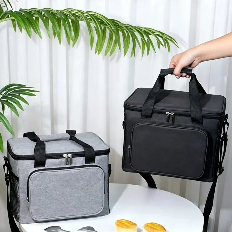 Insulated Leakproof Lunch Cooler Tote With Shoulder Strap And Pockets