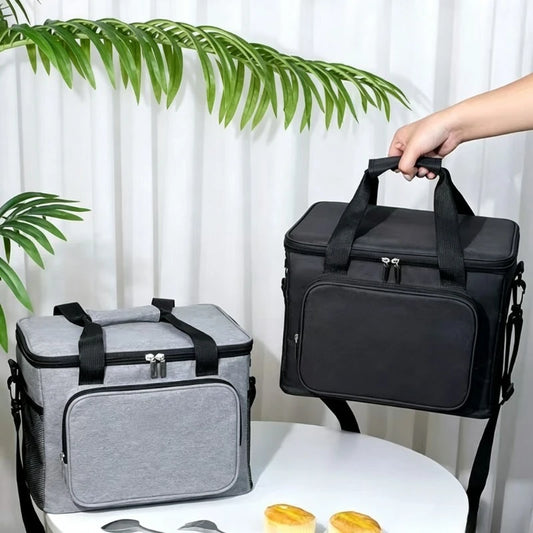 Insulated Leakproof Lunch Cooler Tote With Shoulder Strap And Pockets