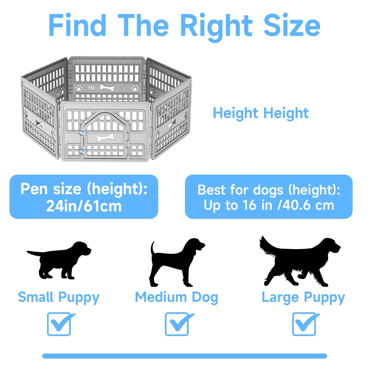 Foldable Hexagonal Dog Playpen With Secure Lockable Door