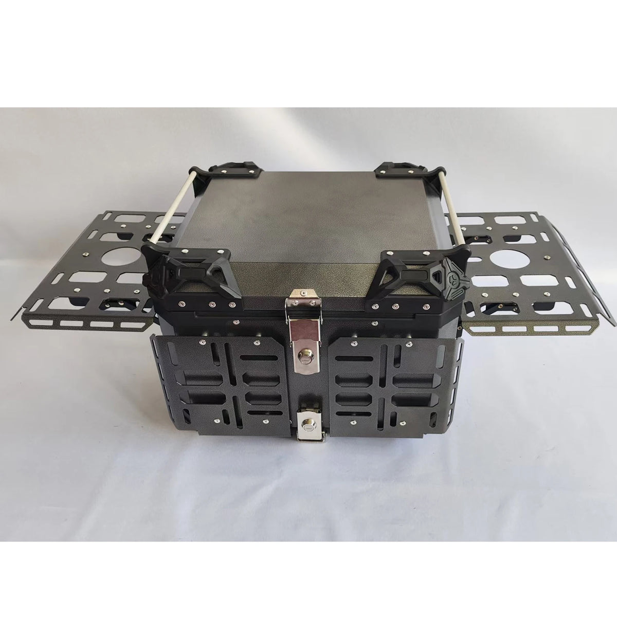 HiMISS Aluminum Motorcycle Top Case With Steel Base For Touring Luggage